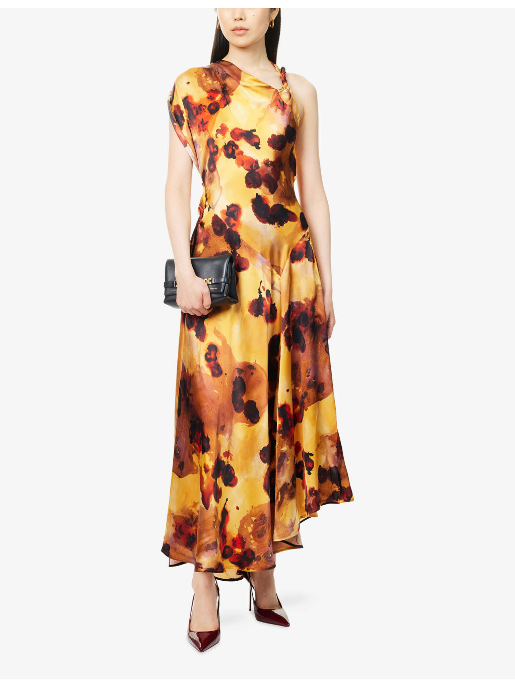 Draped Sleeveless Silk Midi Dress - 2