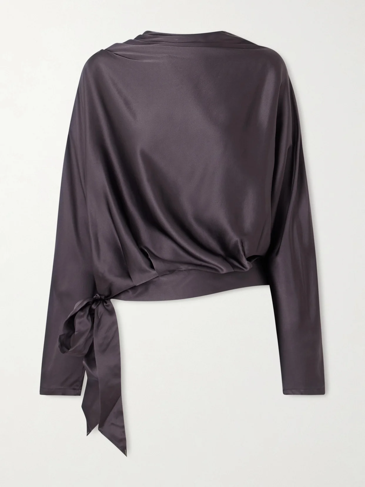Phoebe Draped Silk-blend Satin Blouse - 1