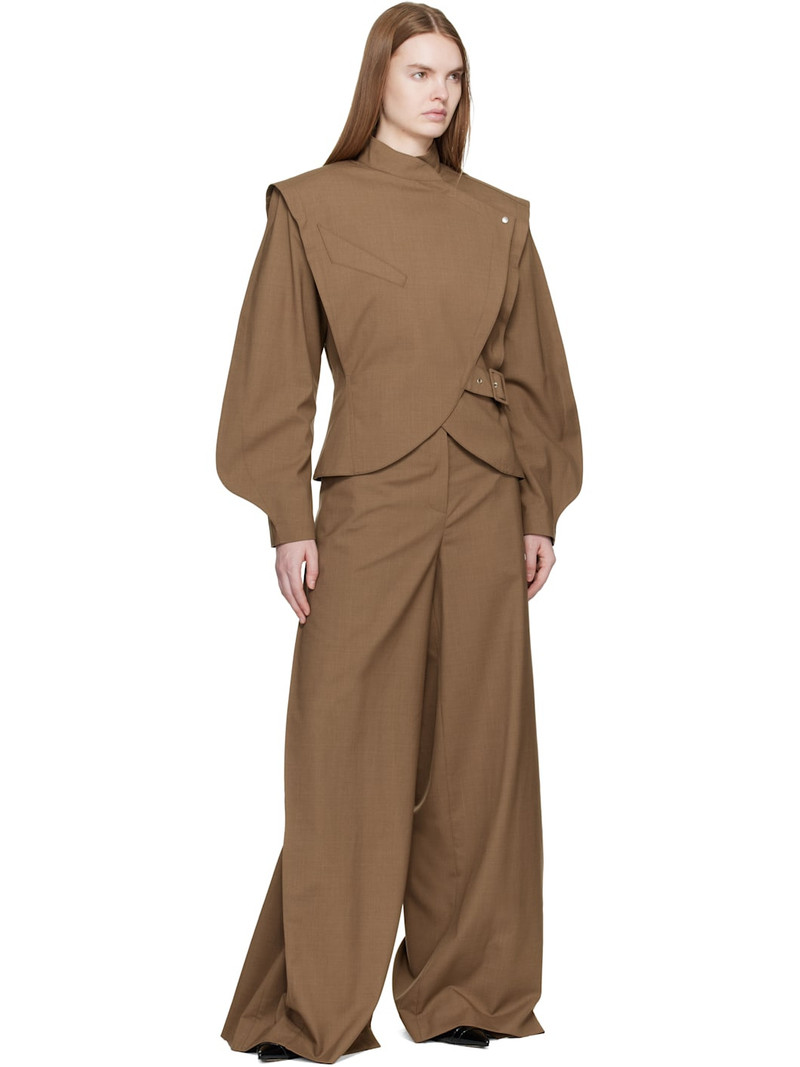 MUGLER Brown Super Fine Mela Trousers outlook