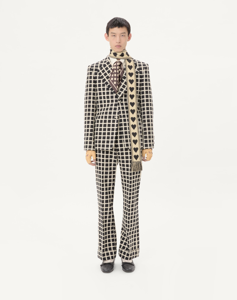 Valentino SINGLE-BREASTED WOOL BLEND JACKET WITH CHECK PATTERN outlook