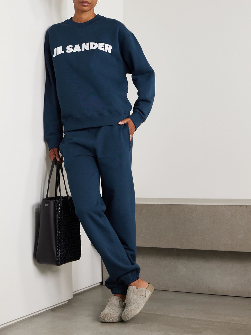 Jil Sander Printed cotton-jersey T-shirt Navy outlook