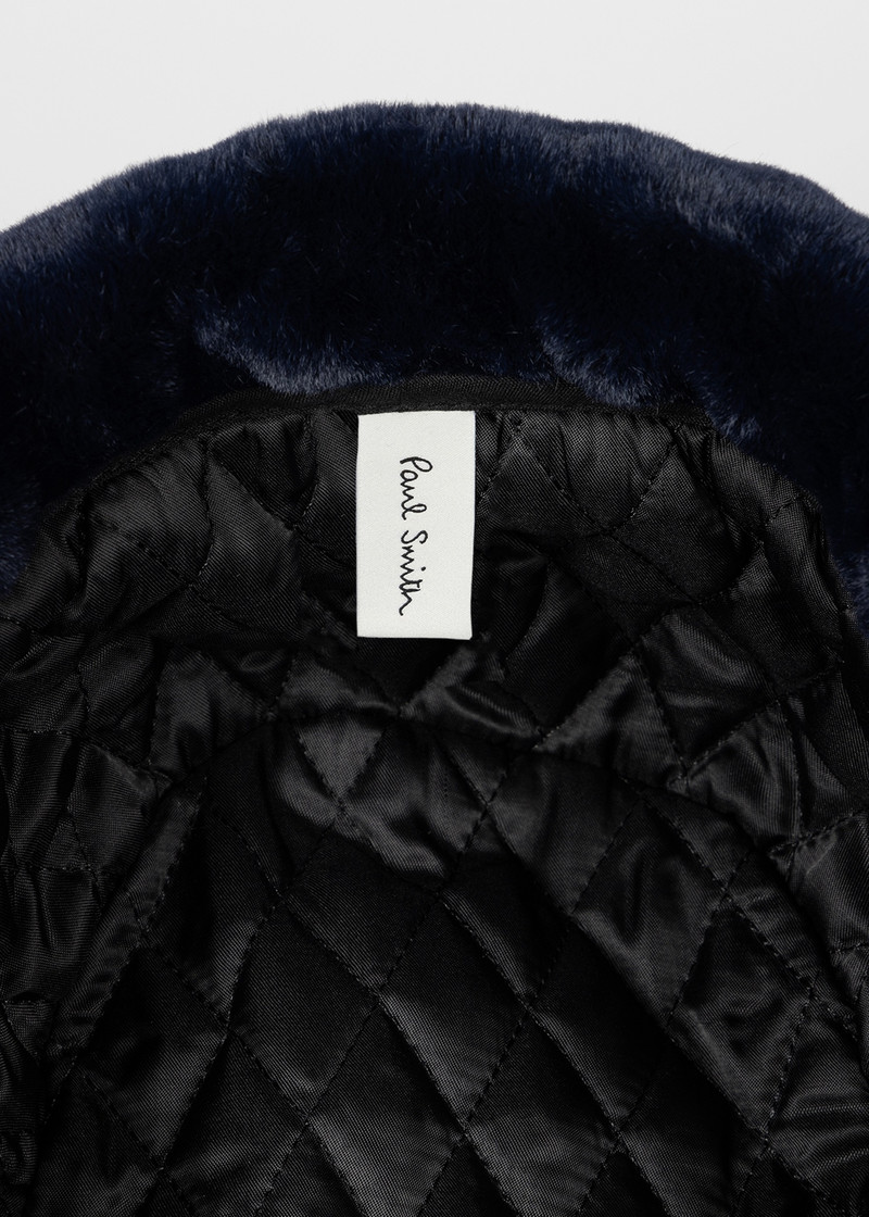 Navy Faux Fur Trapper Hat 3