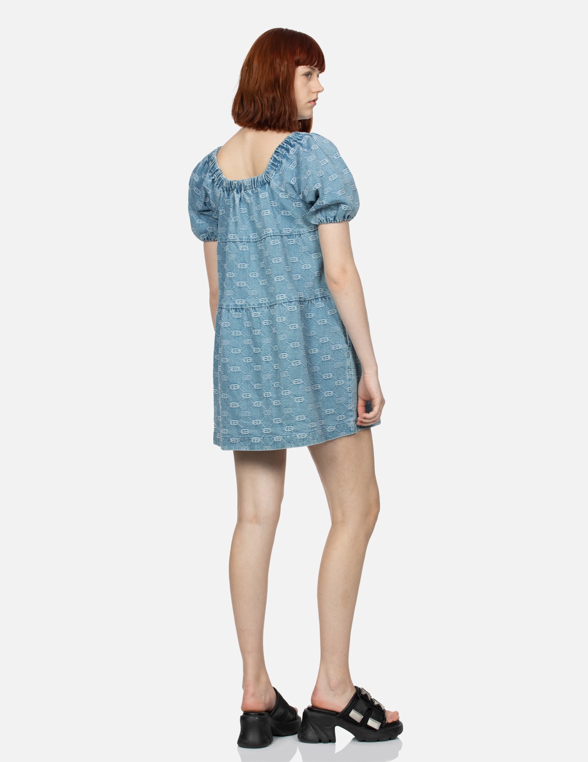 ALLOVER LOGO JACQUARD FASHION FIT DENIM DRESS - 4
