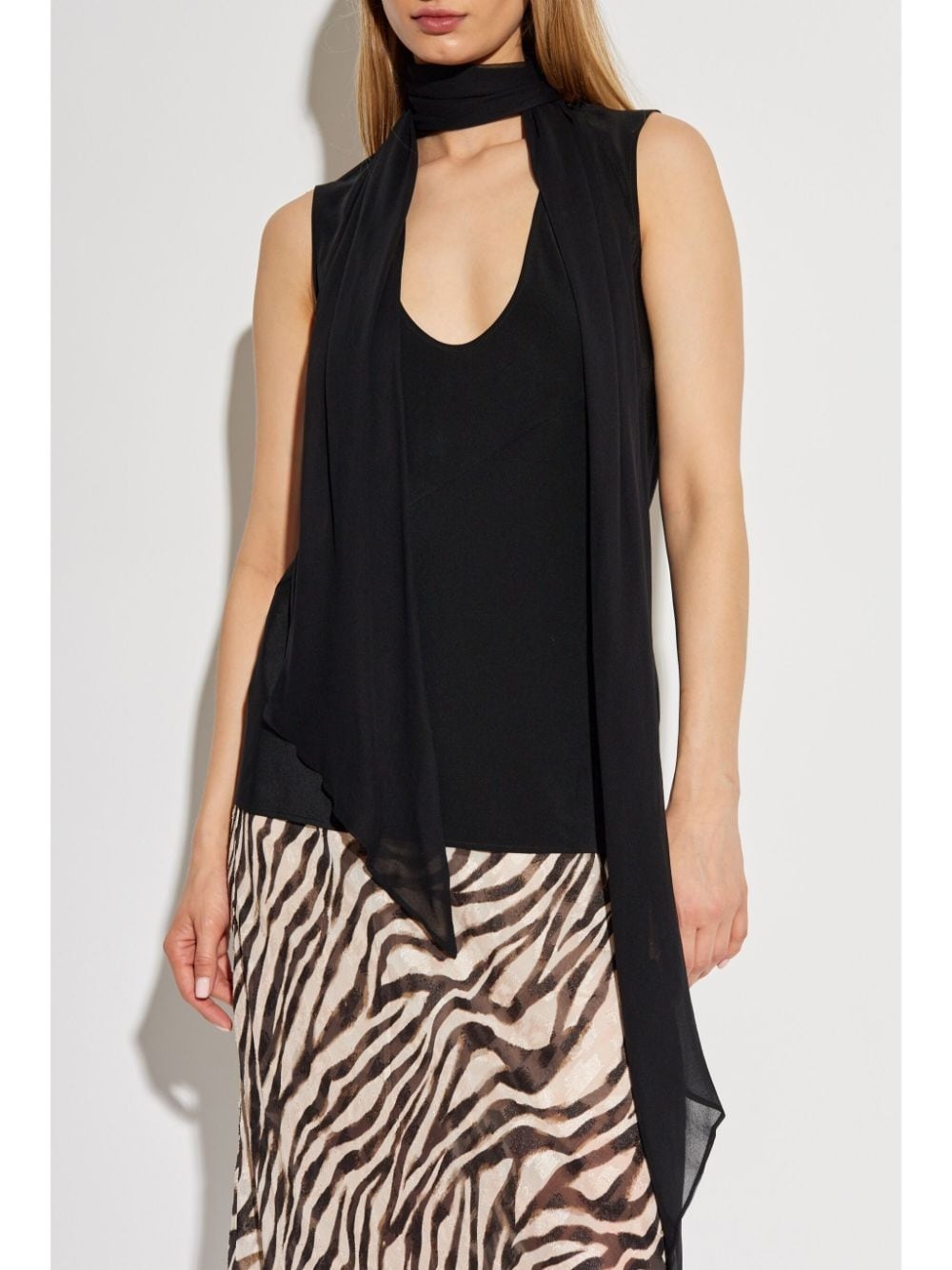 silk tie-up top - 3