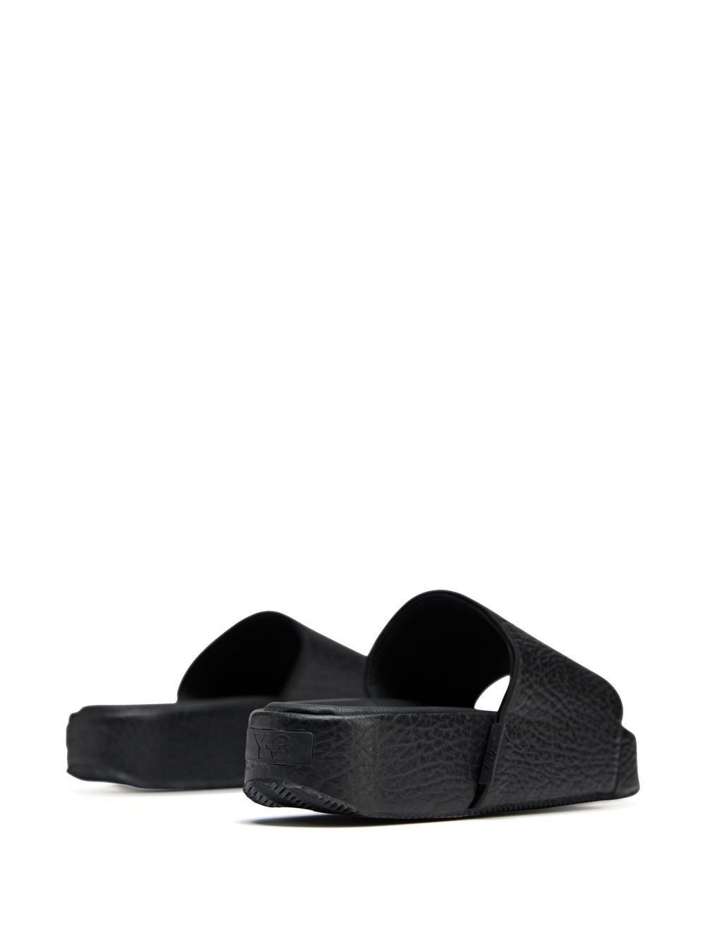 pebbled open-toe slides - 3