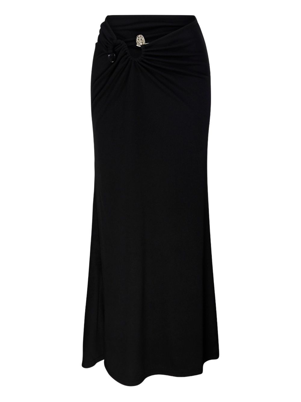 knot-detail ribbed-knit maxi skirt - 1