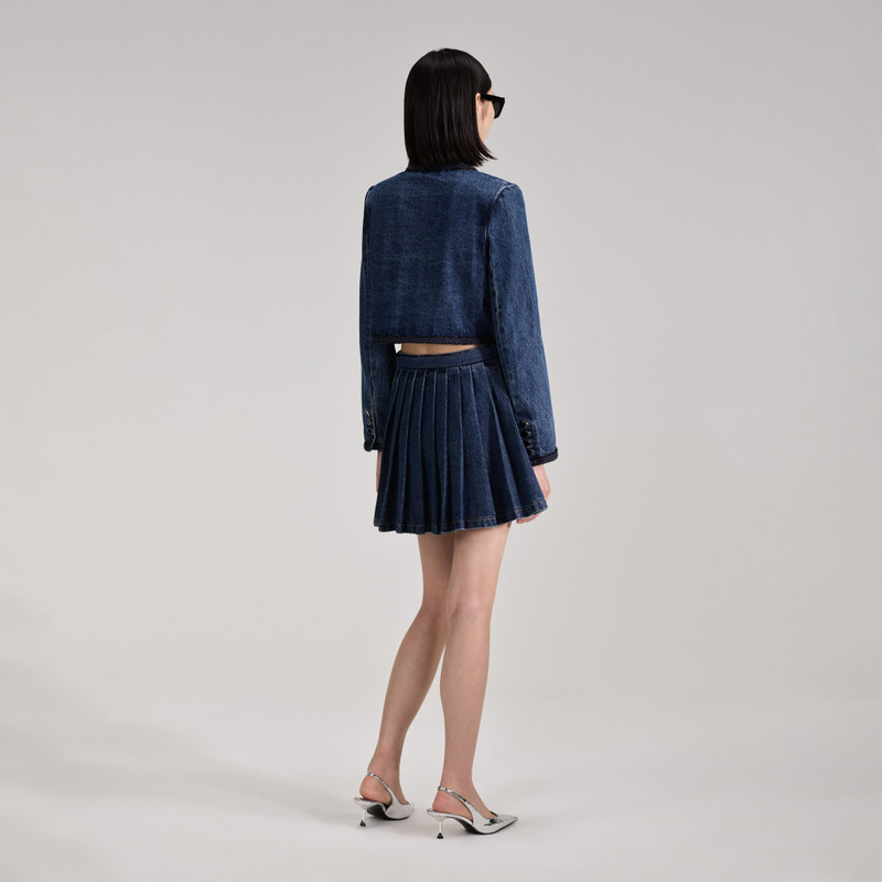 self-portrait Braid Detail Denim Jacket outlook