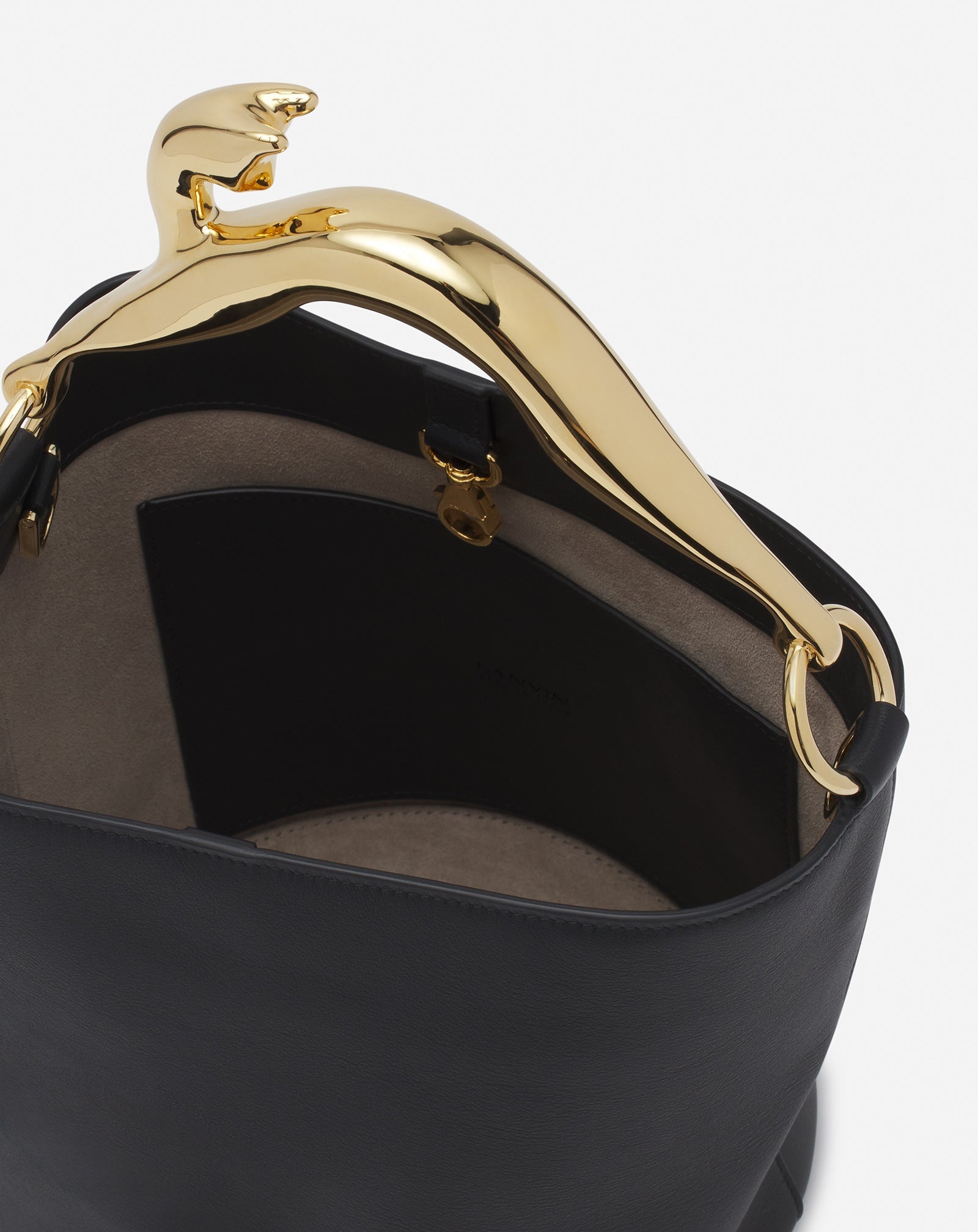LEATHER FUSION CAT BUCKET BAG - 5