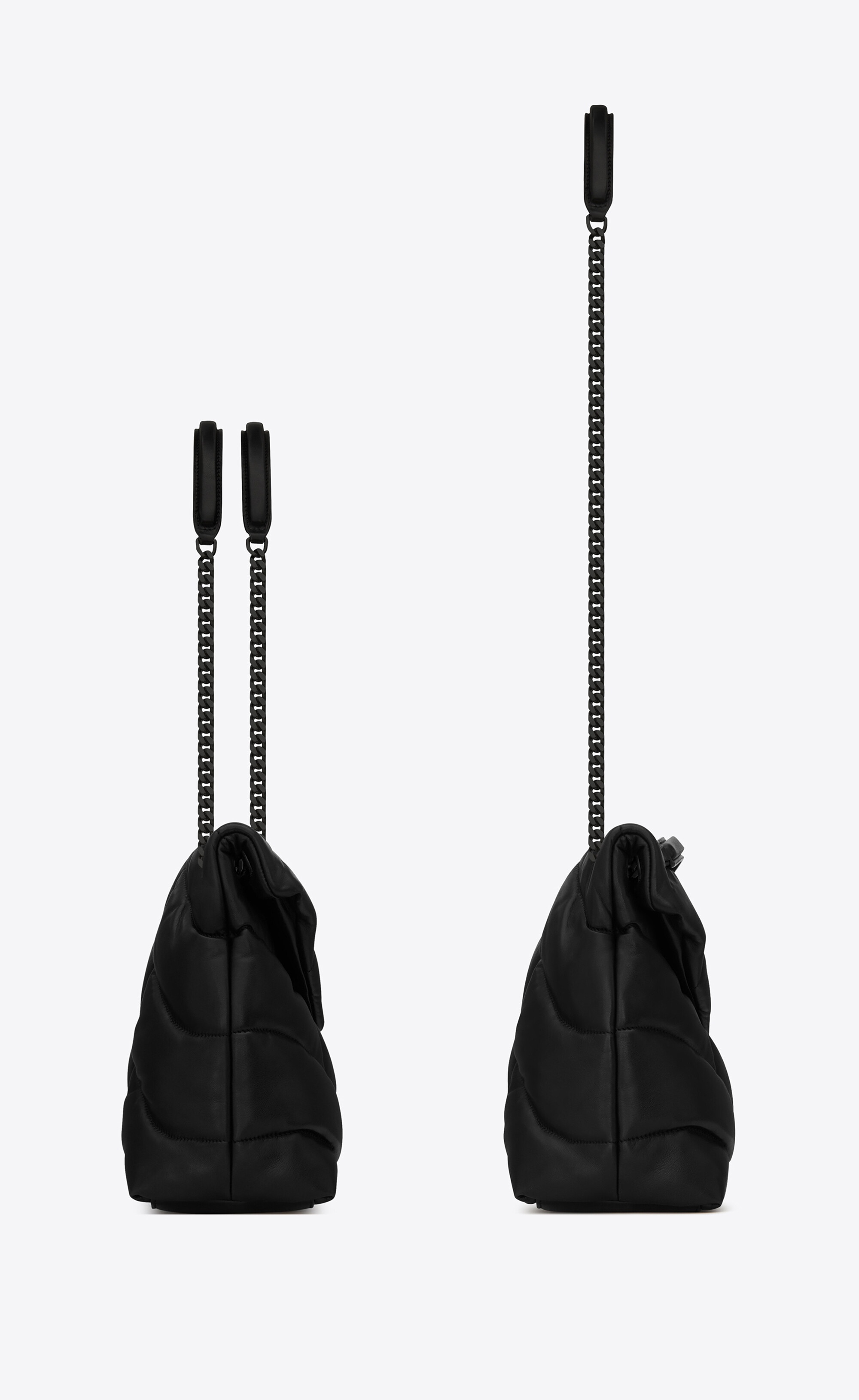 puffer medium chain bag in quilted lambskin - 4