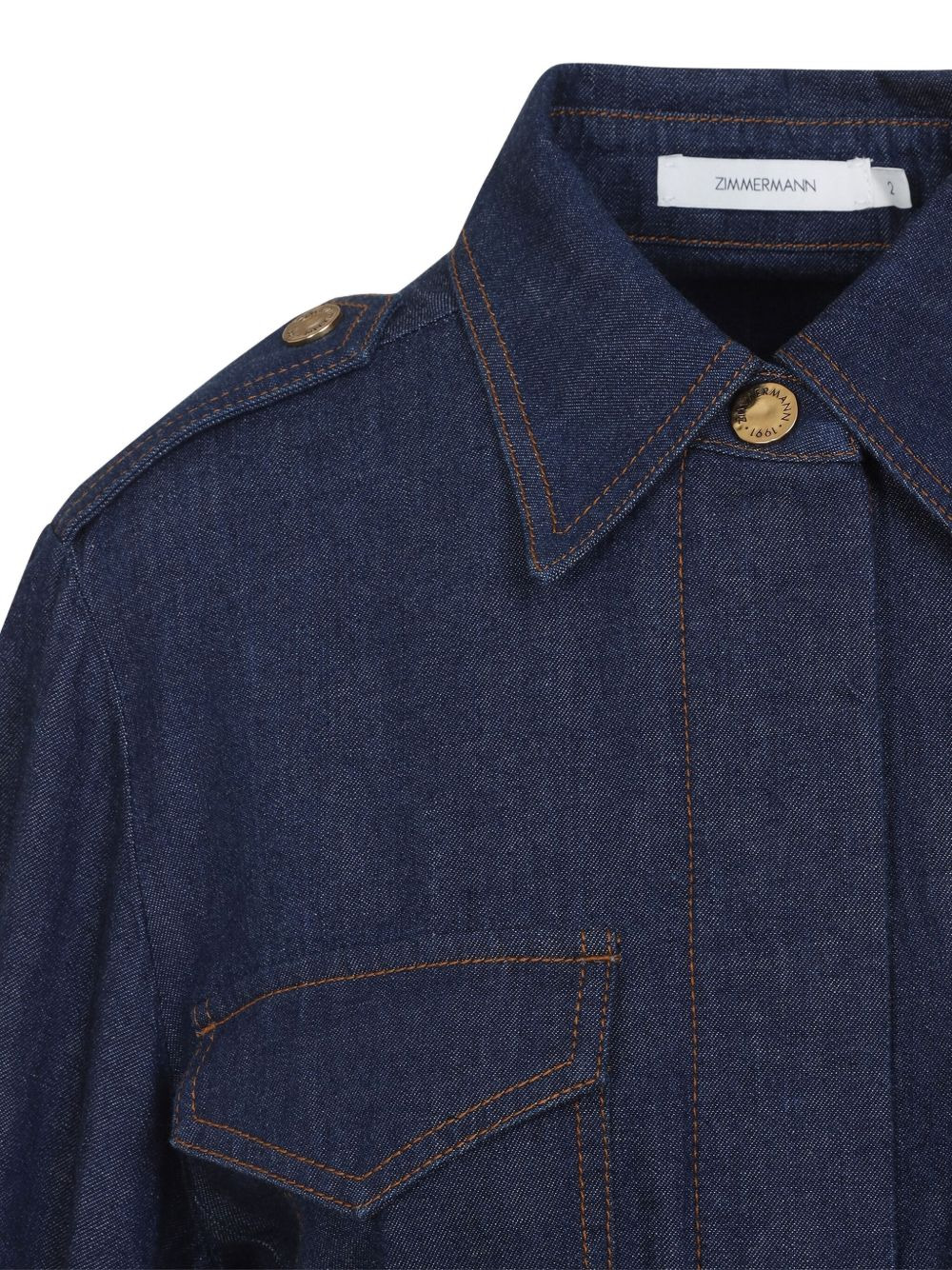 belted denim shirt dress - 3
