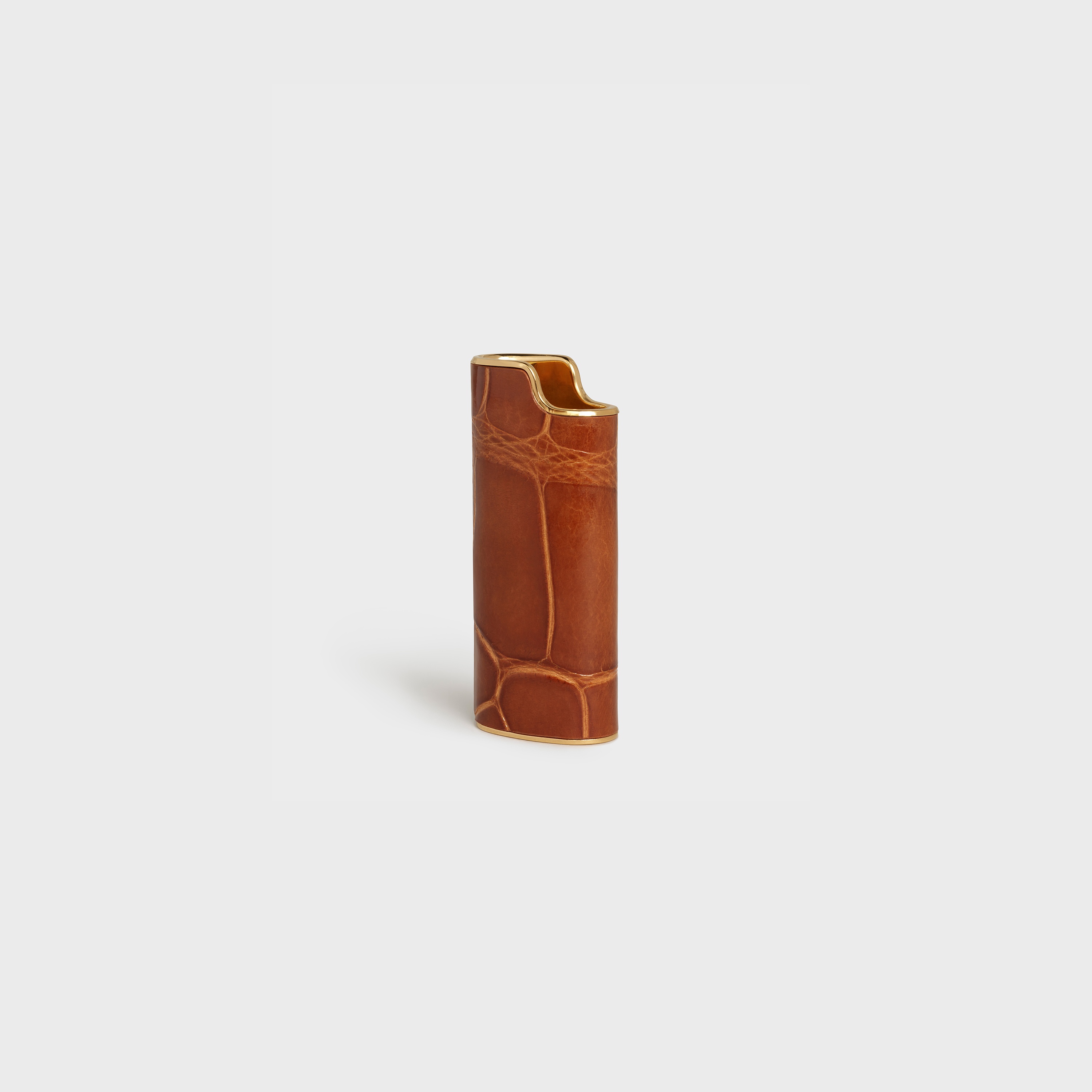 Small Lighter case in Brass and Alligator - 2