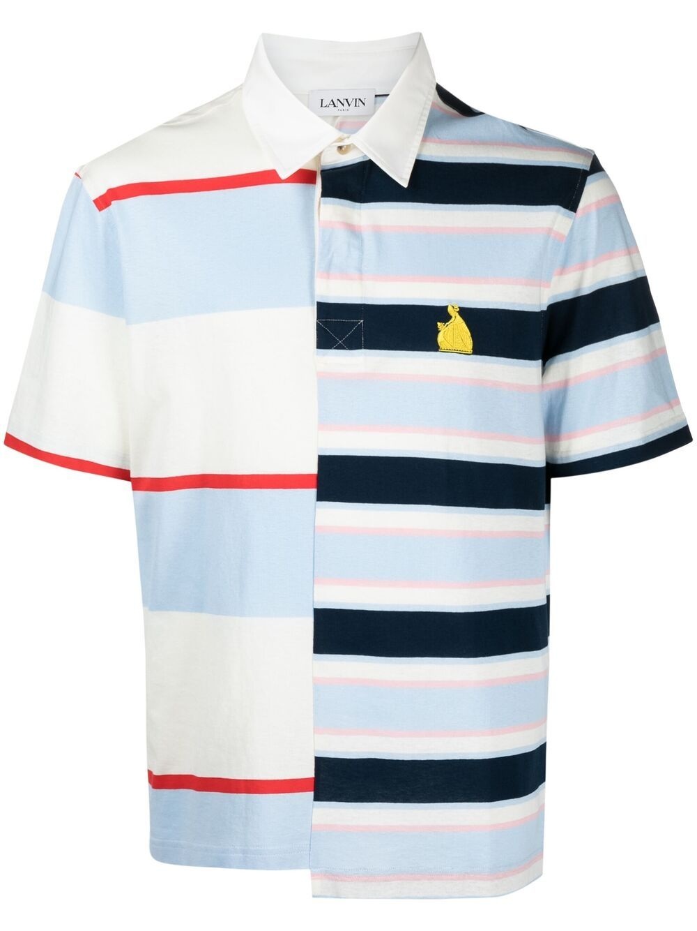 Rugby patchwork striped polo shirt - 1