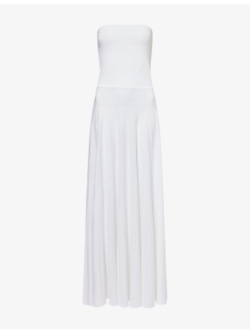 Strapless Semi-Sheer Linen-Blend Midi Dress - 1