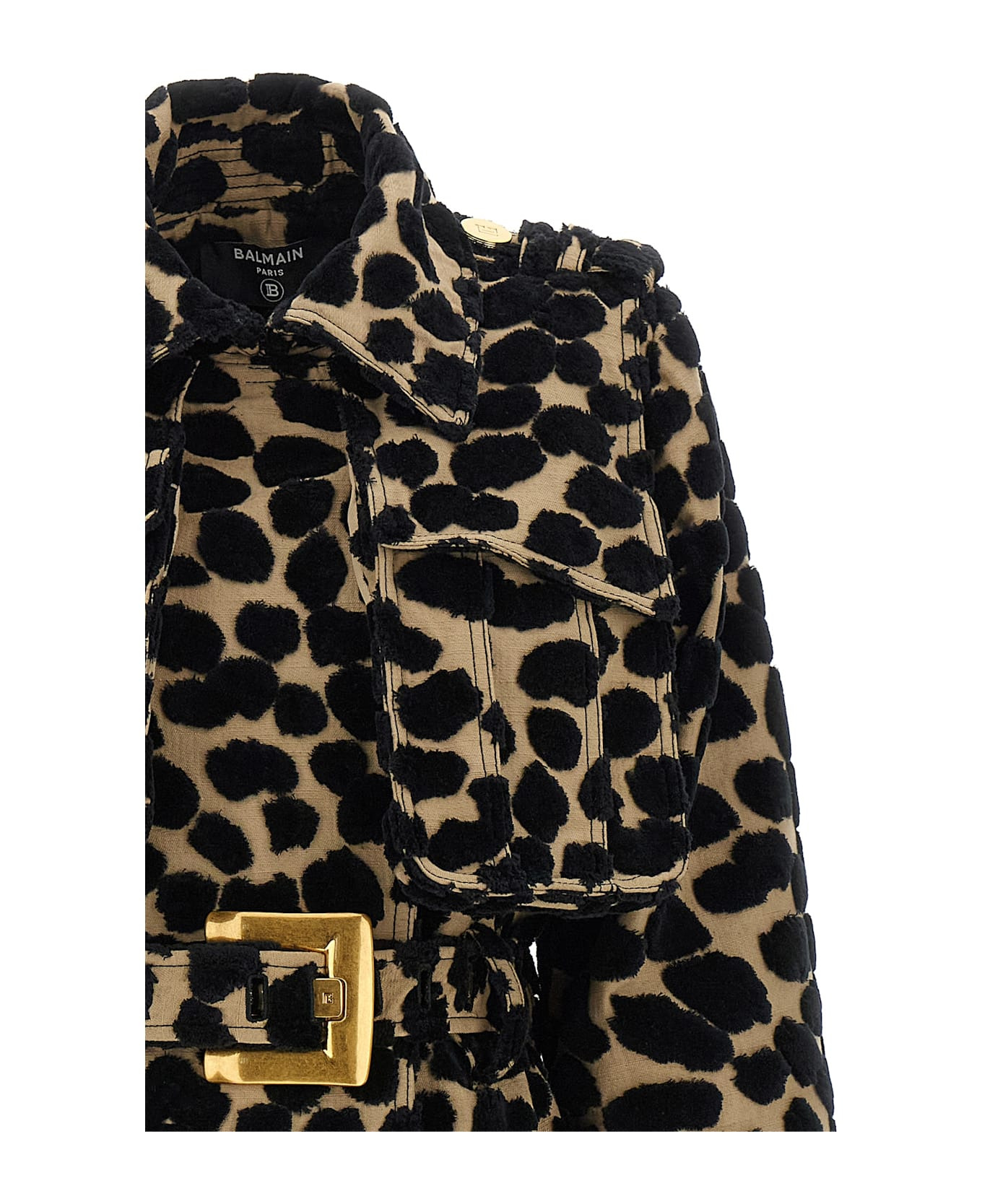 Leopard Jacquard Trench Coat - 3