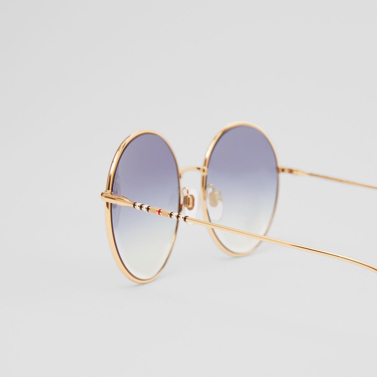 Icon Stripe Detail Round Frame Sunglasses - 2