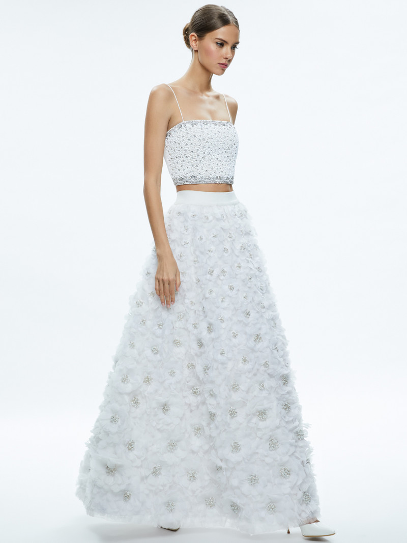 EARLA HIGH WAISTED FLORAL EMBELLISHED SKIRT 6