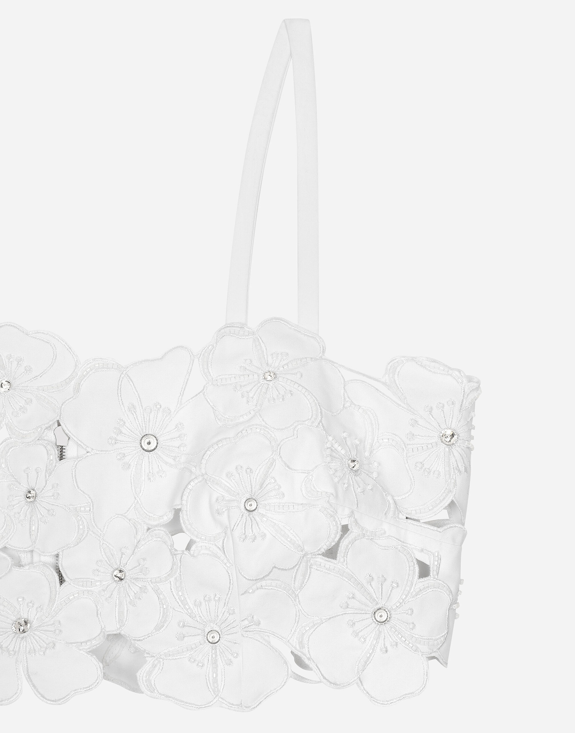 Cotton bralette top with cut-out embroidery and rhinestone embellishment - 7
