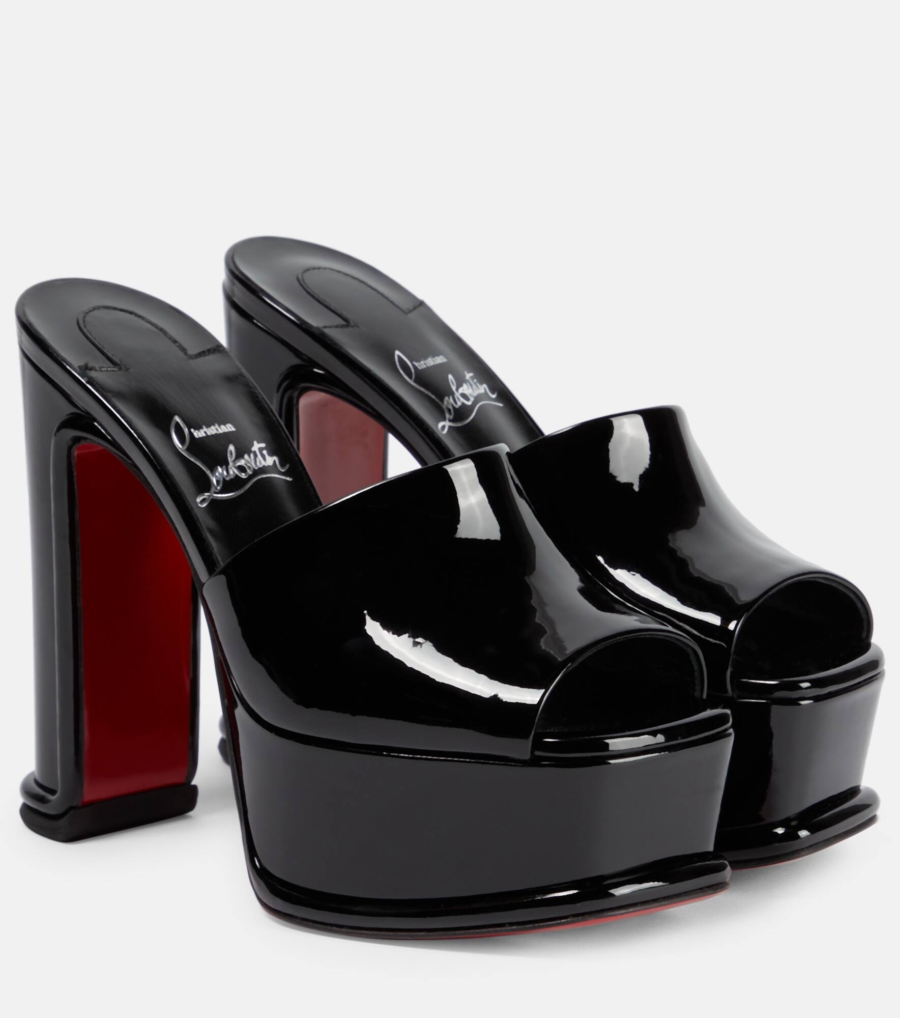 Amali patent leather platform mules - 1