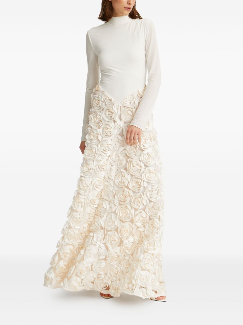 rose-embellished dress - 2