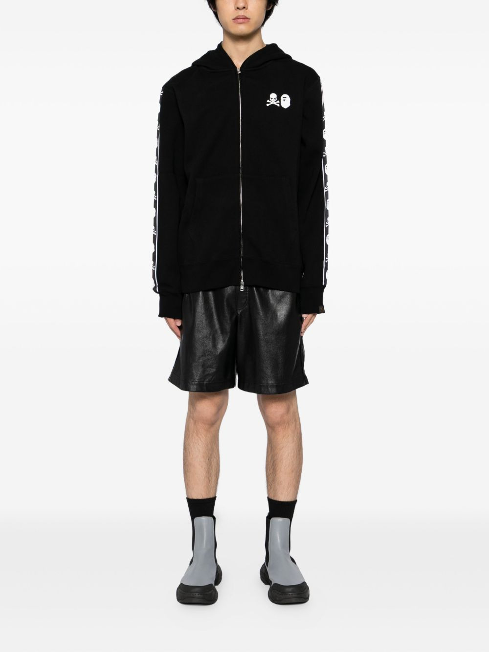 x Bape logo print hoodie - 2