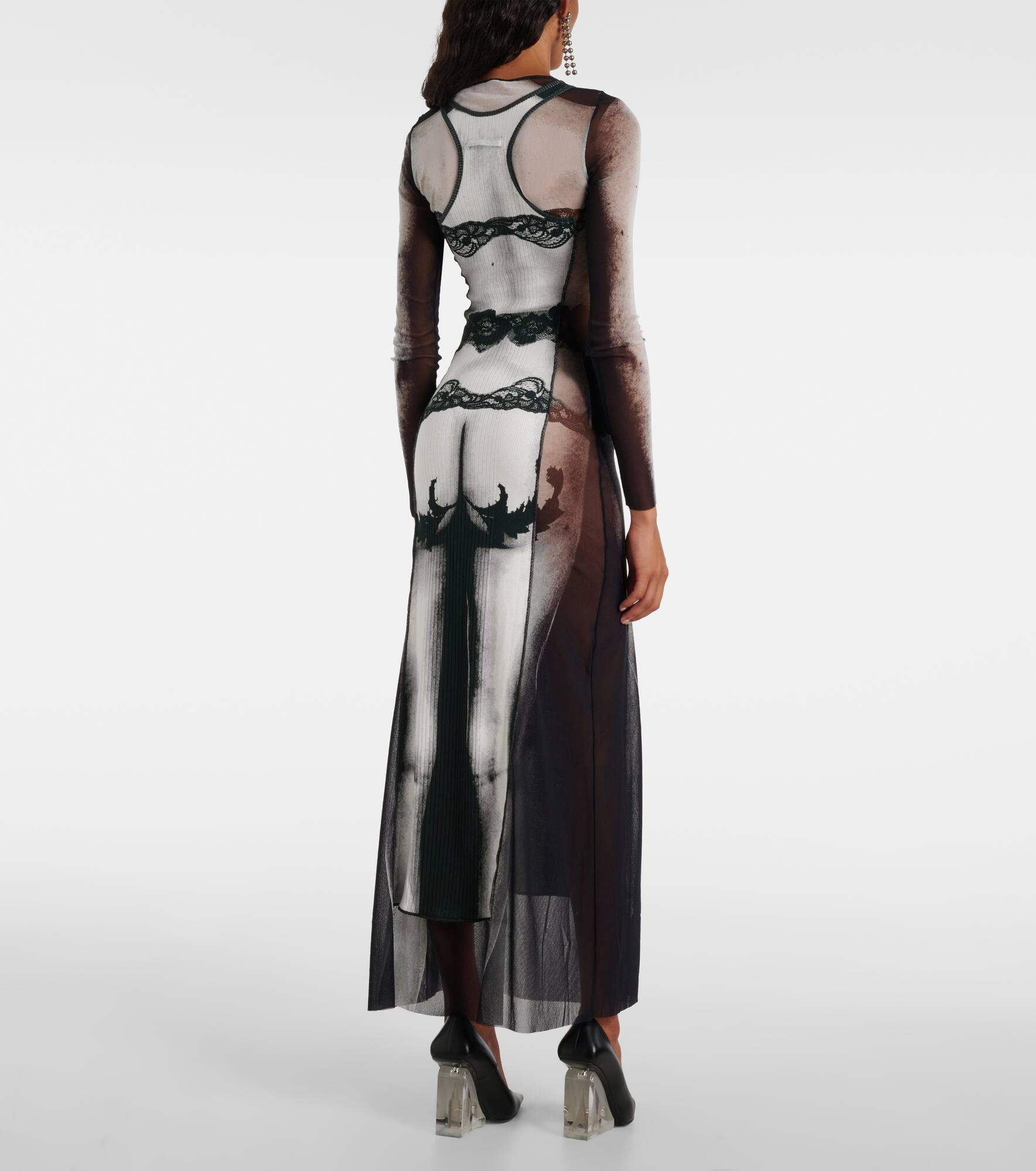 Marinière striped mesh maxi dress - 3