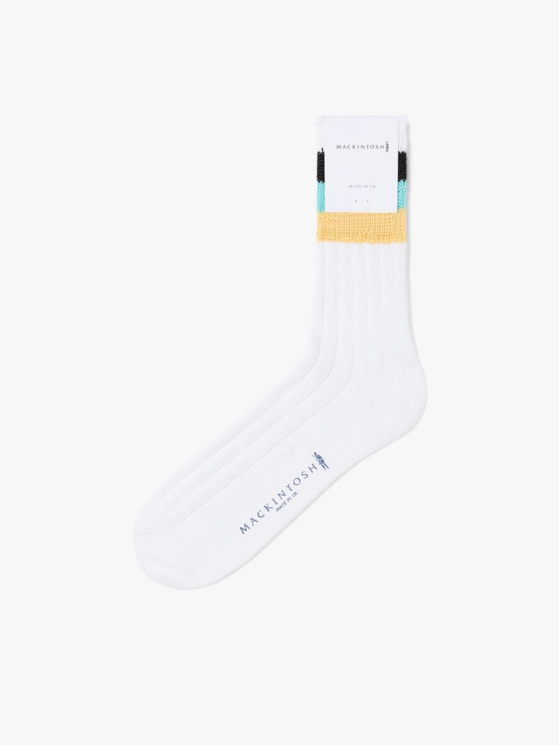 BLUE & YELLOW STRIPED COTTON SOCKS 1