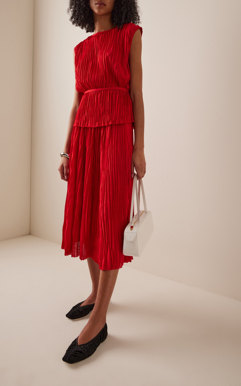 Lyra Pleated Jersey Top red 3