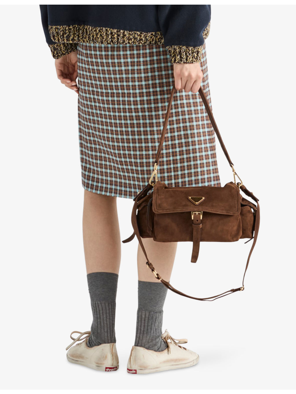 Checked Stretch-Silk Midi Skirt - 4