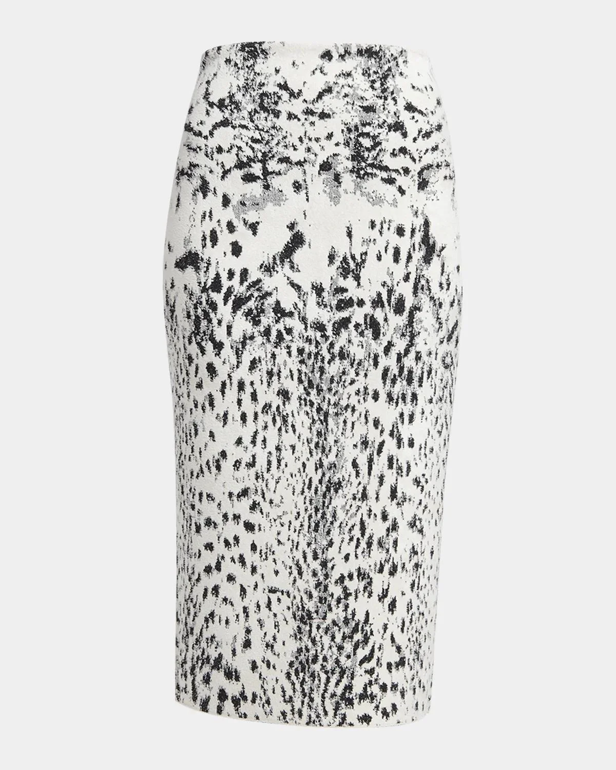 Lynx Jacquard Compact Velvet Knit Pencil Skirt - 1