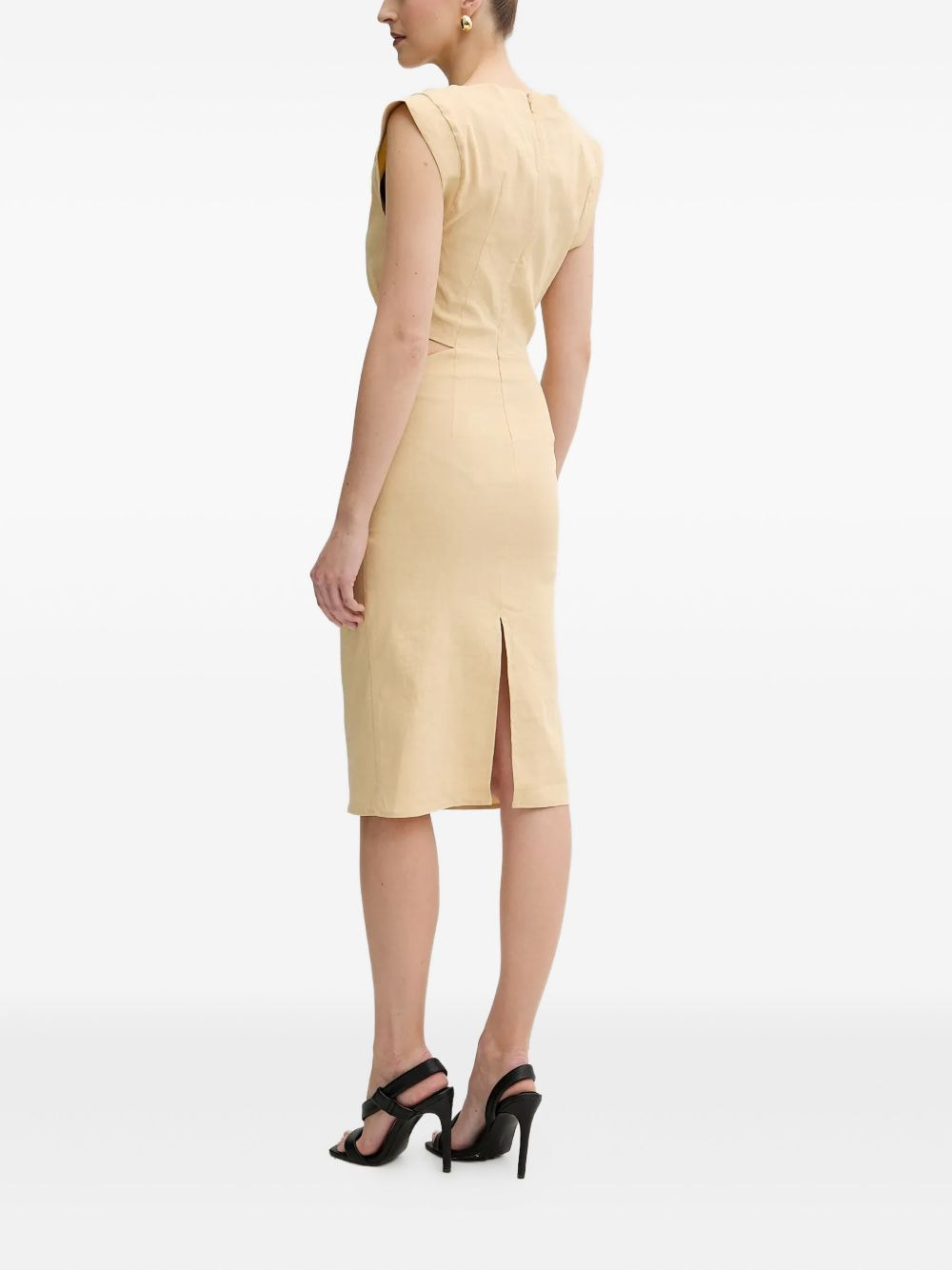 cut-out button-detail midi dress - 3