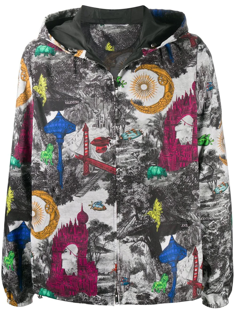 city print hooded jacket - 1