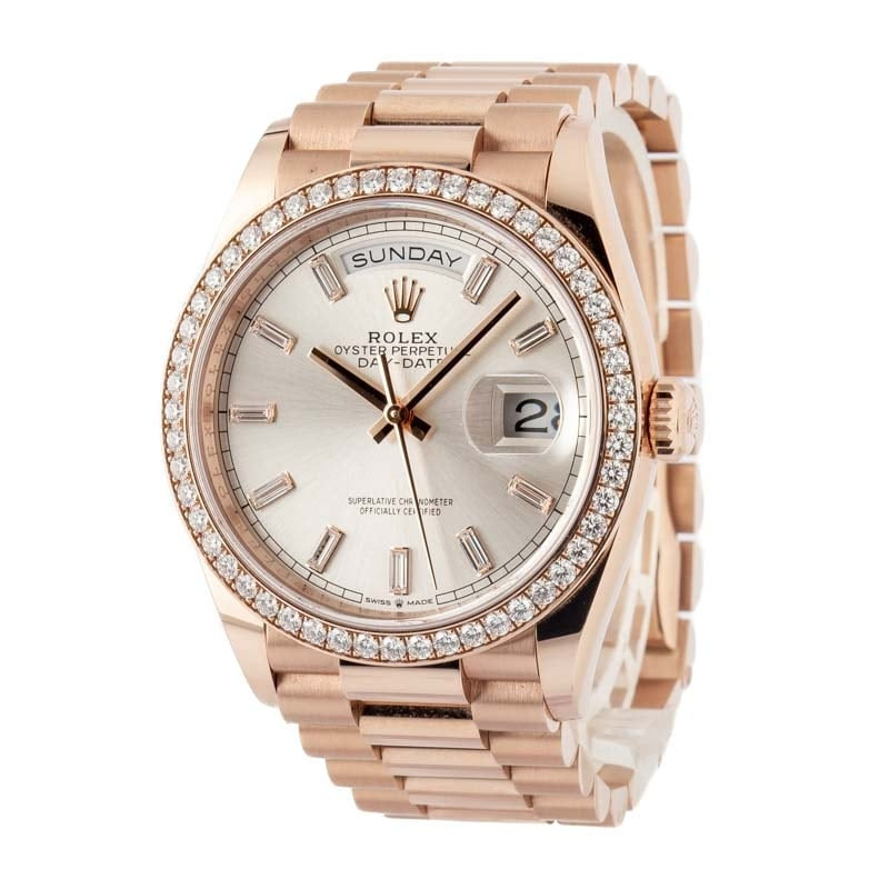 Rolex Day-Date 36 Ref 128345 Silver Diamond Dial - 2