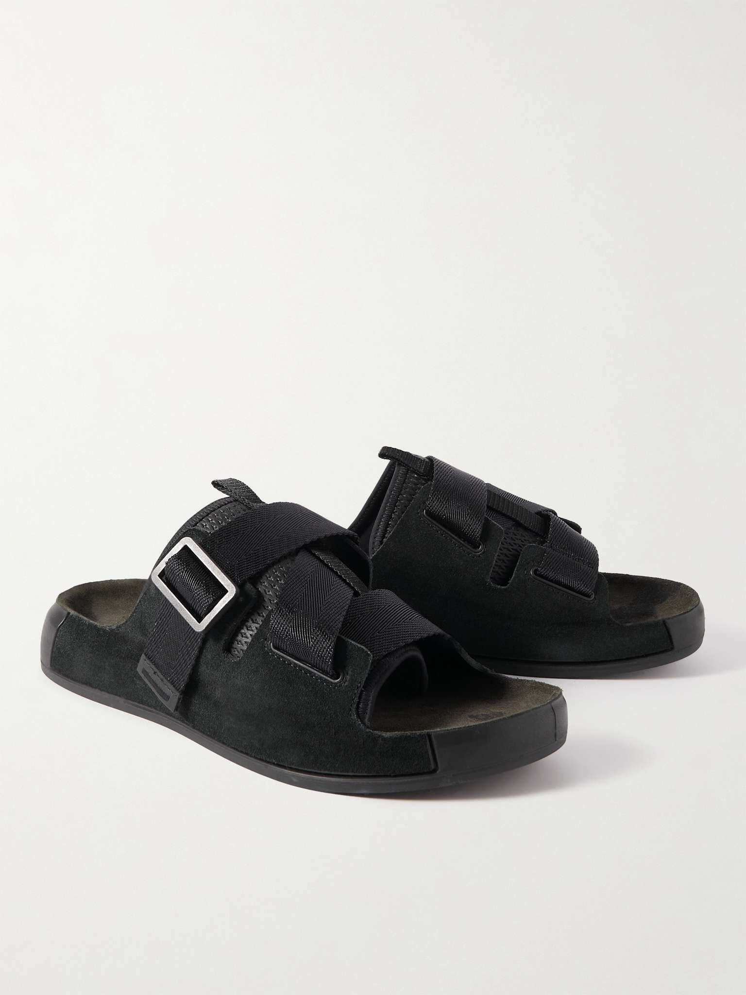 Suede and Mesh Sandals - 4