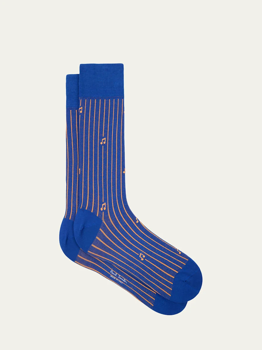 Men's Othello Music Stripe Crew Socks - 1