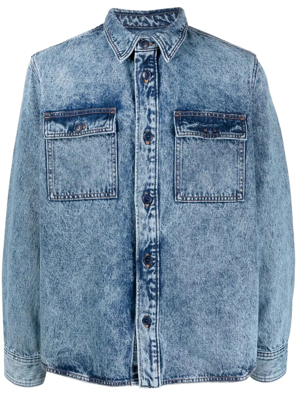 acid-wash denim shirt - 1