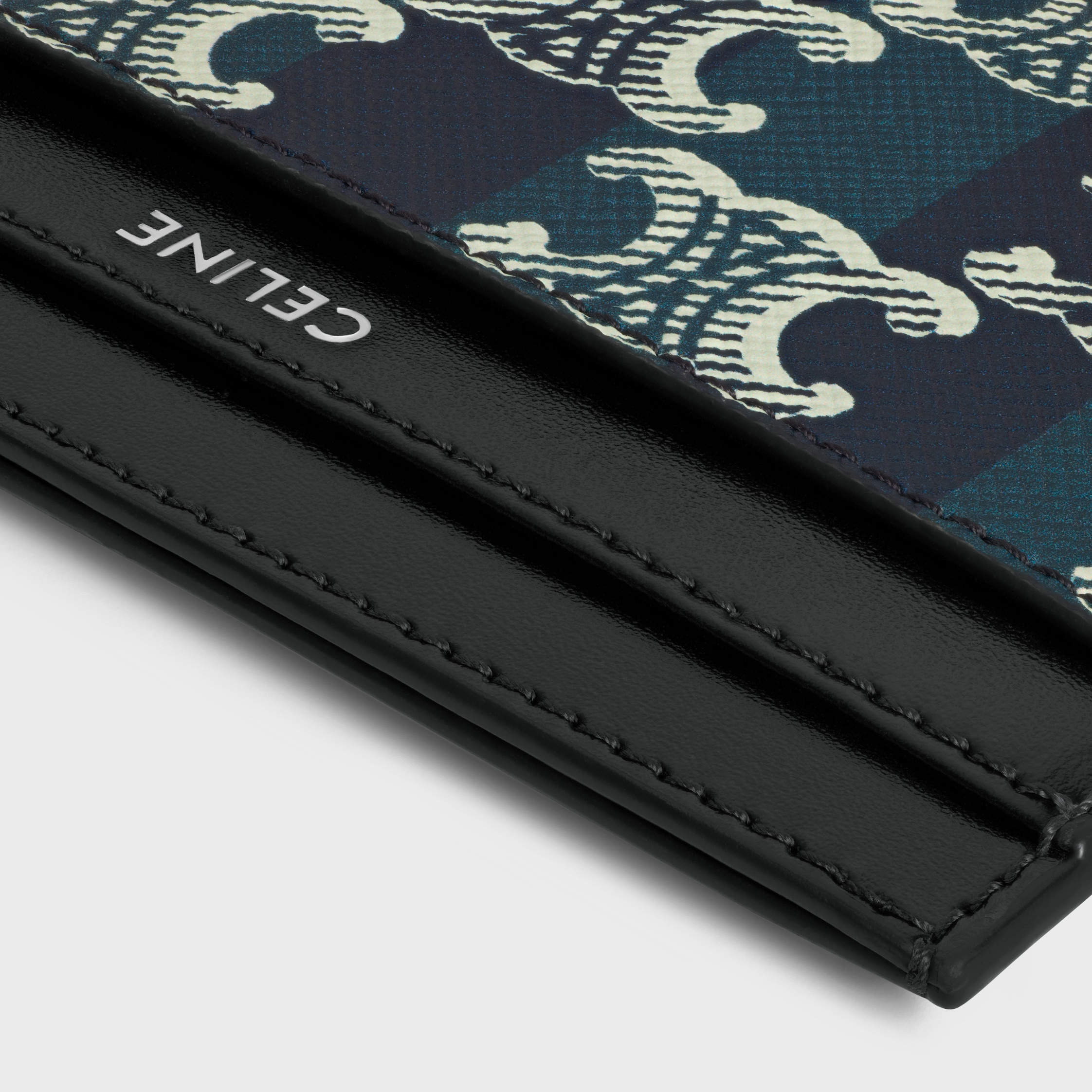 MEDIUM CARD HOLDER IN STRIPED TRIOMPHE CANVAS AND CALFSKIN - 4