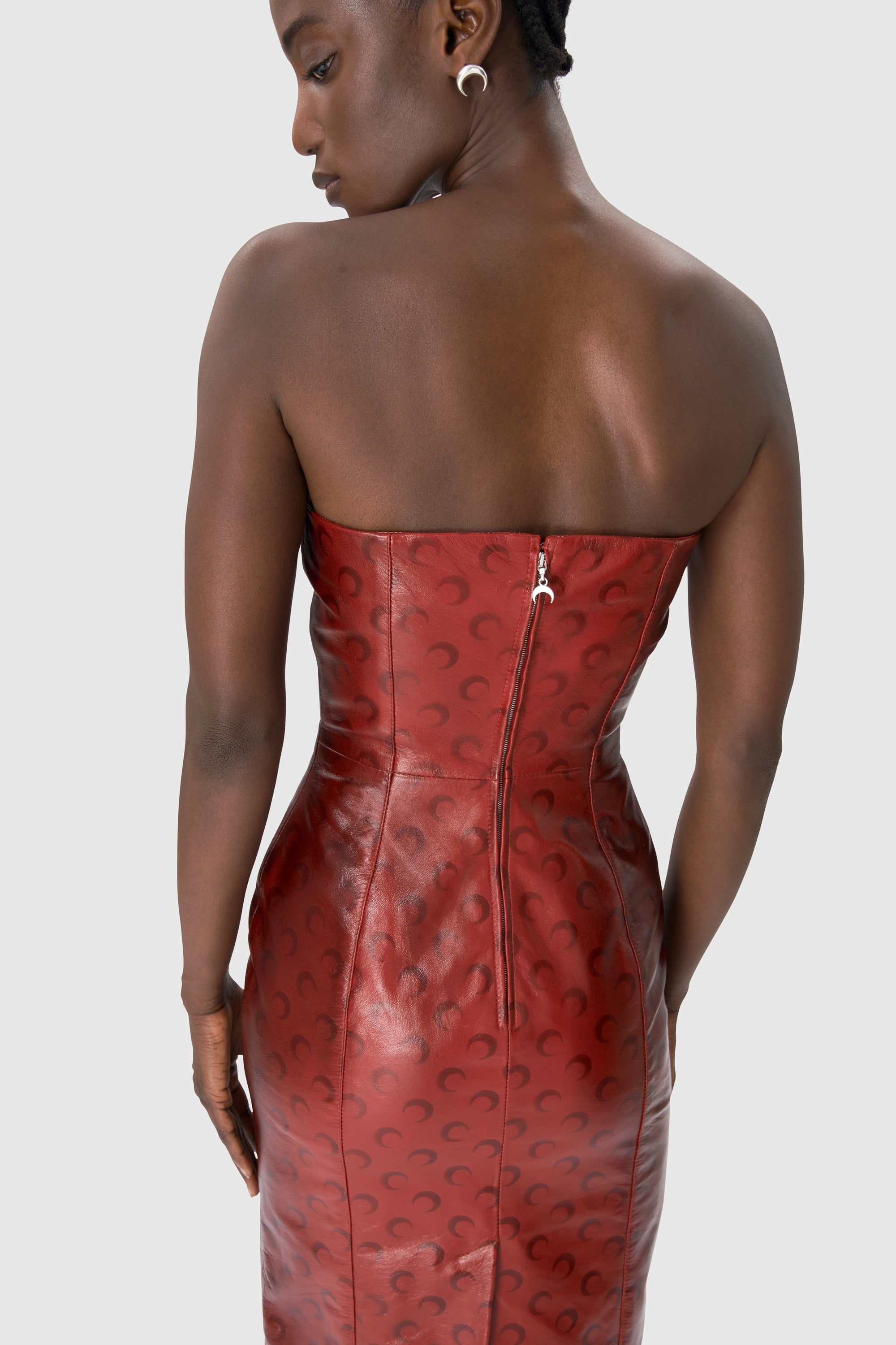 Moon Airbrushed Leather Mini Dress - 5