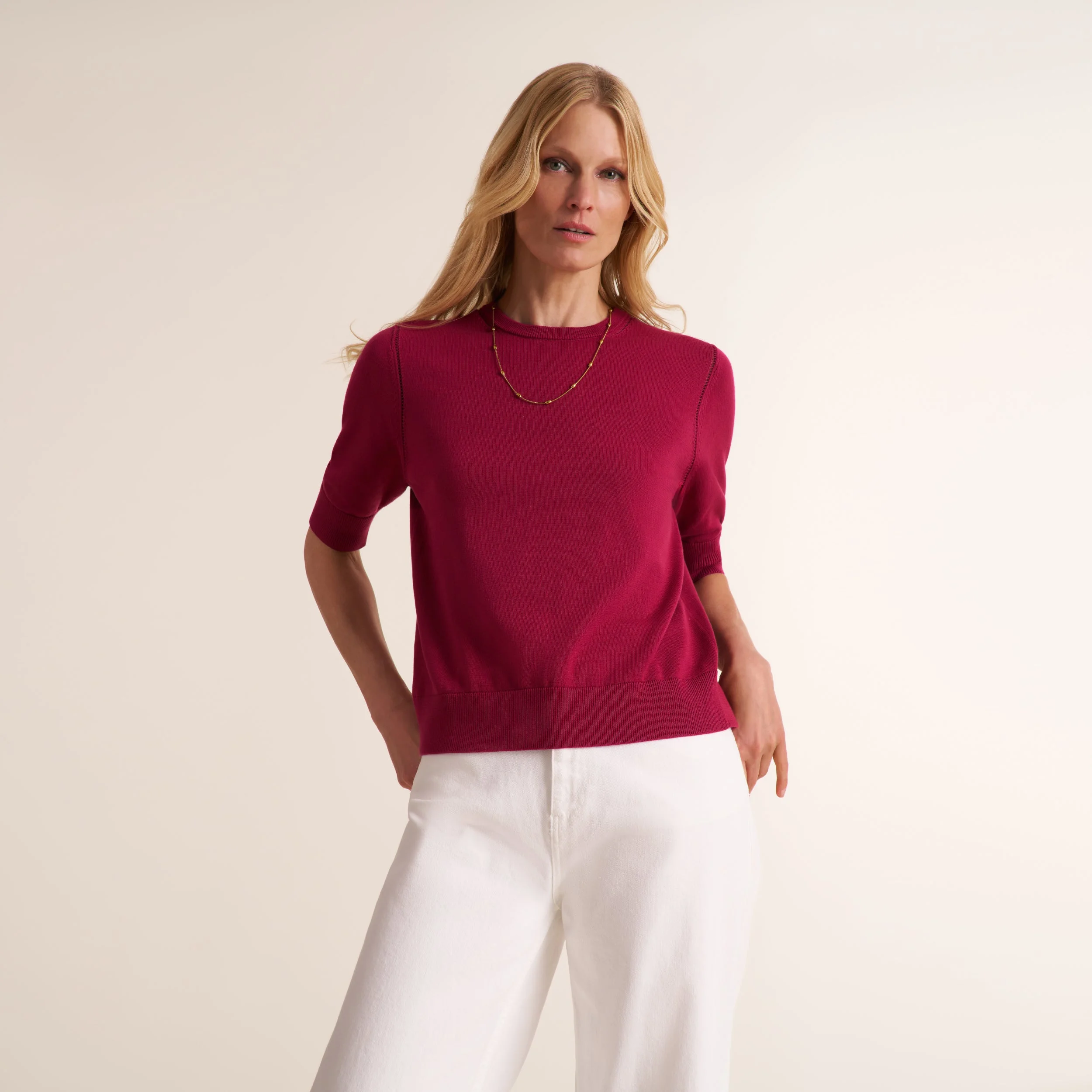 Iroha Button Back Top - Cotton Silk Knit - 1
