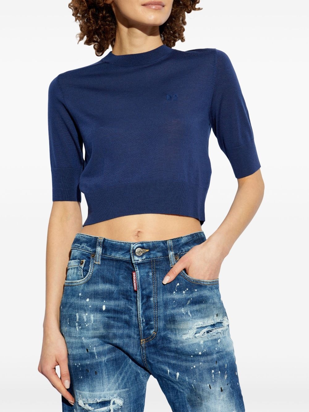 logo-embroidered top - 3