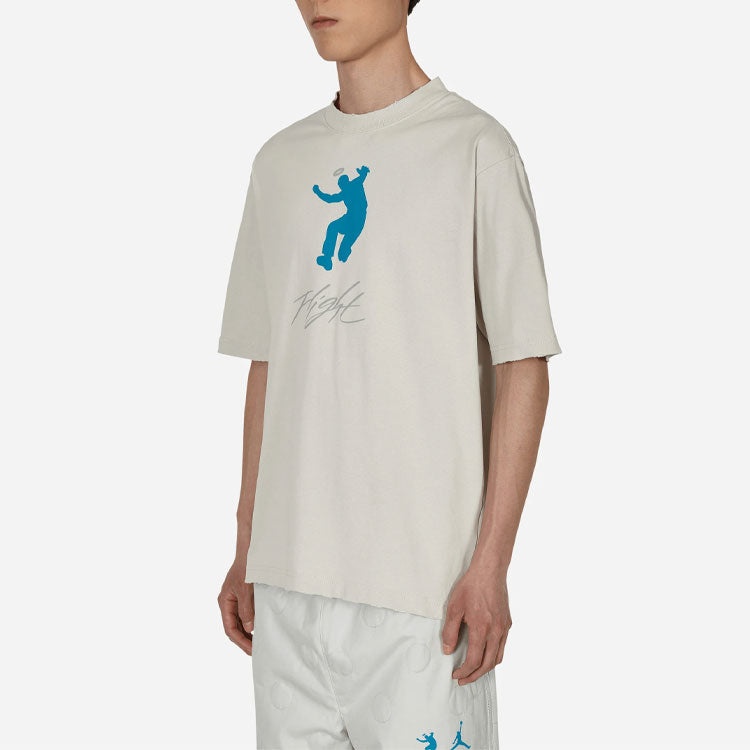 Air Jordan x Union Crossover SS22 Solid Color Character Alphabet Printing Round Neck Short Sleeve As - 5