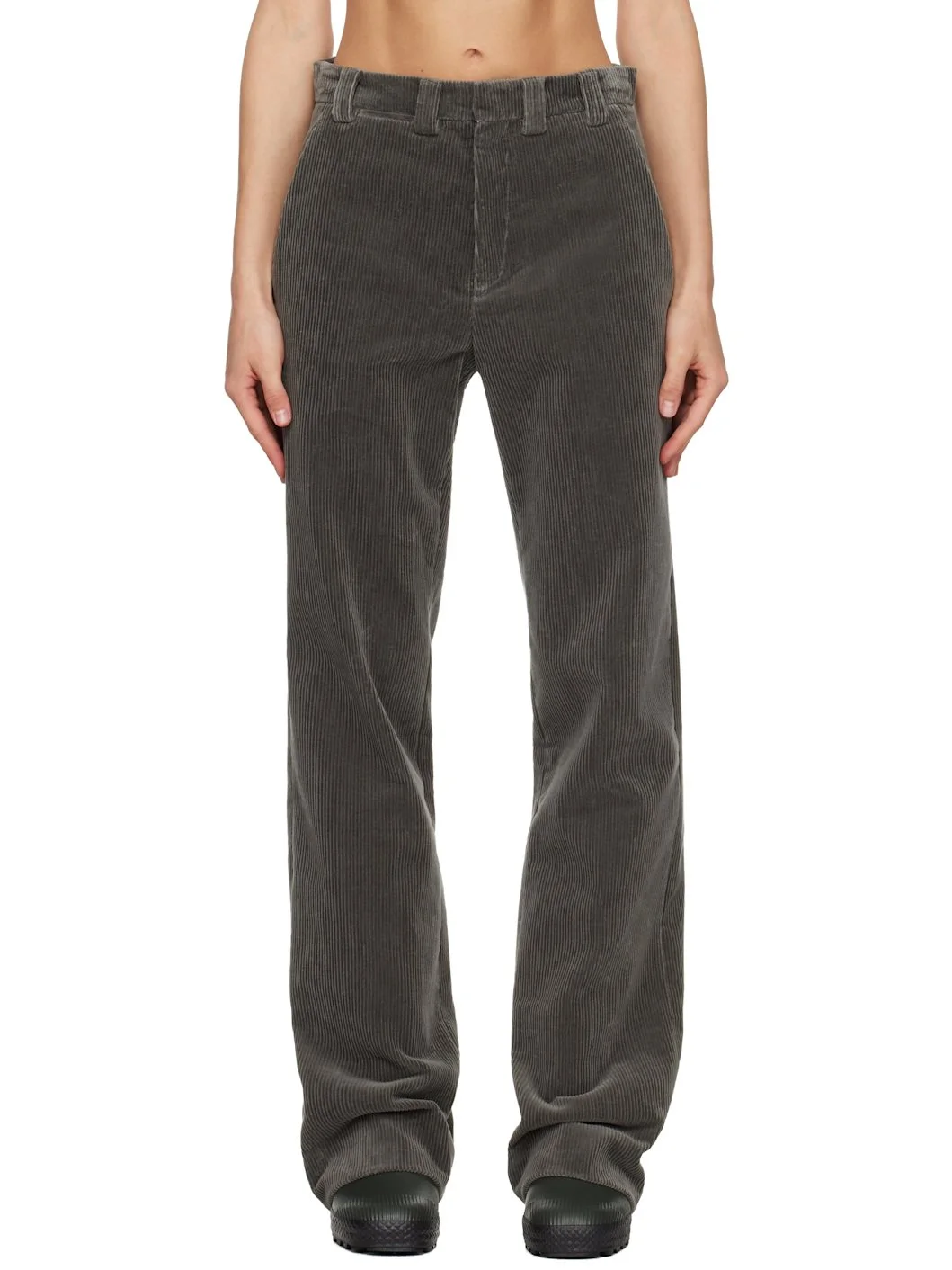 SSENSE Exclusive Gray Corduroy Trousers - 1