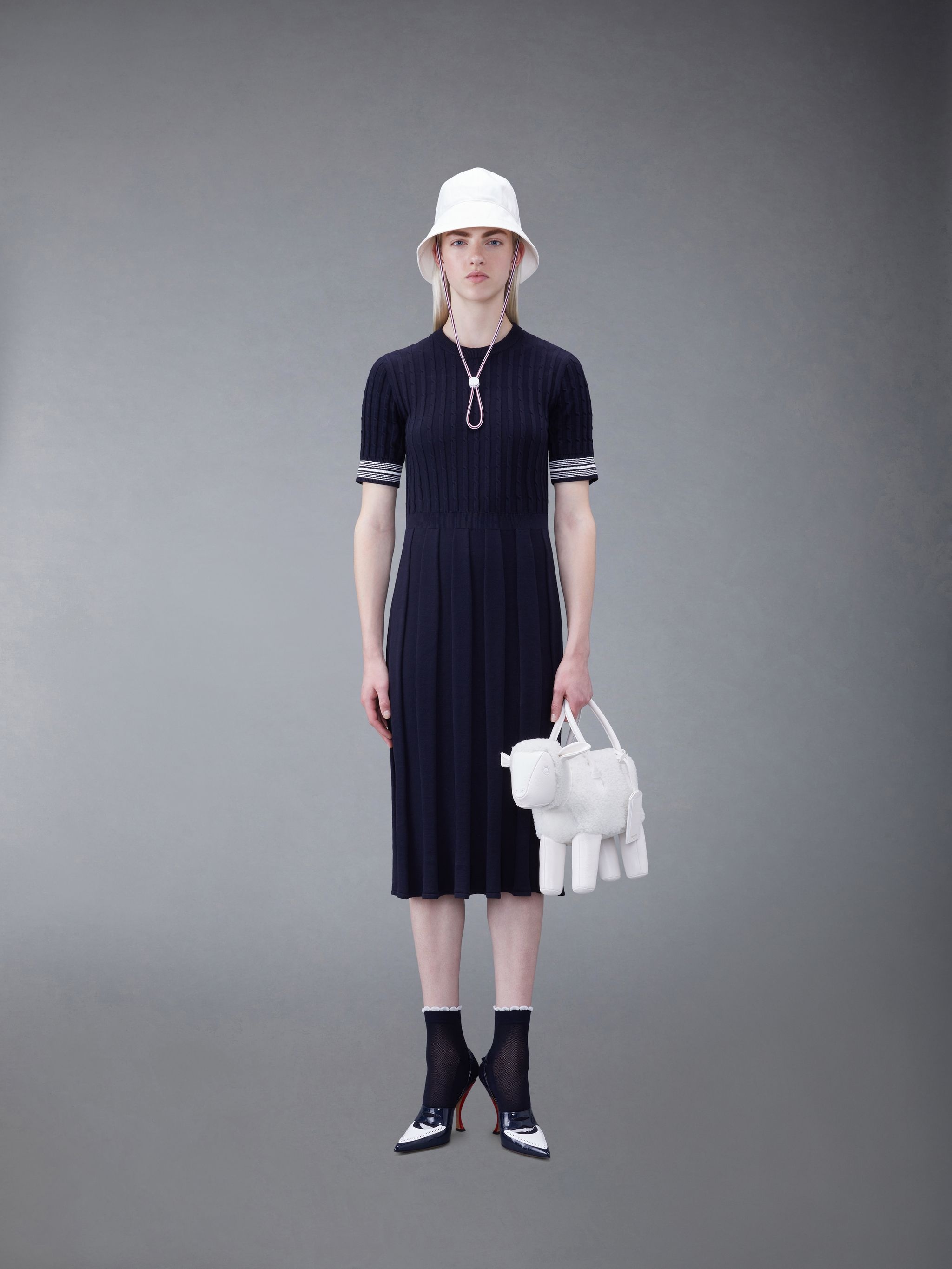 Thom Browne cable-knit cotton midi dress | REVERSIBLE