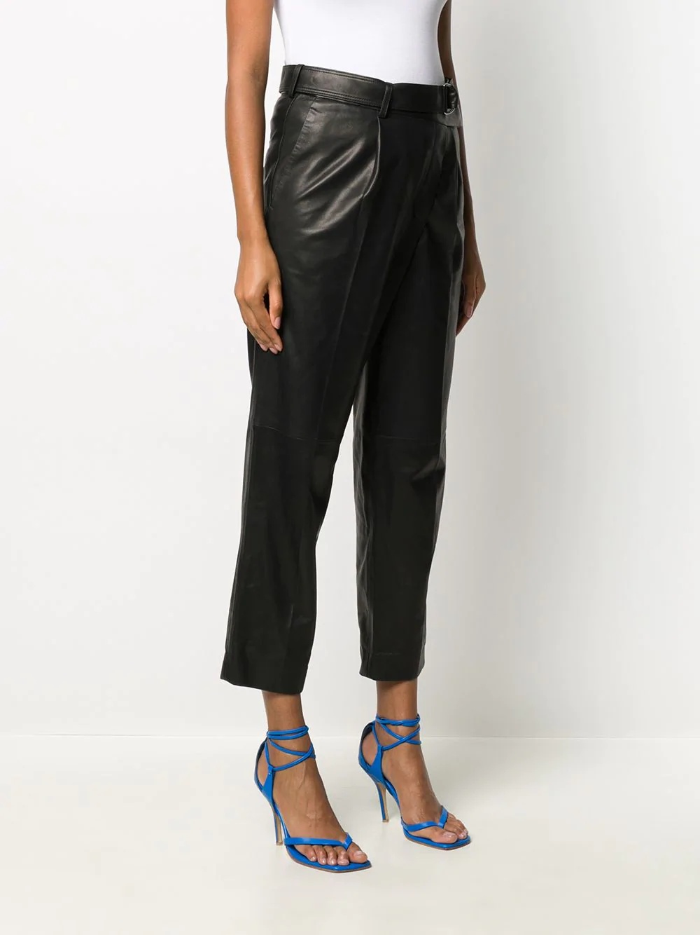 wrap-front cropped trousers - 3