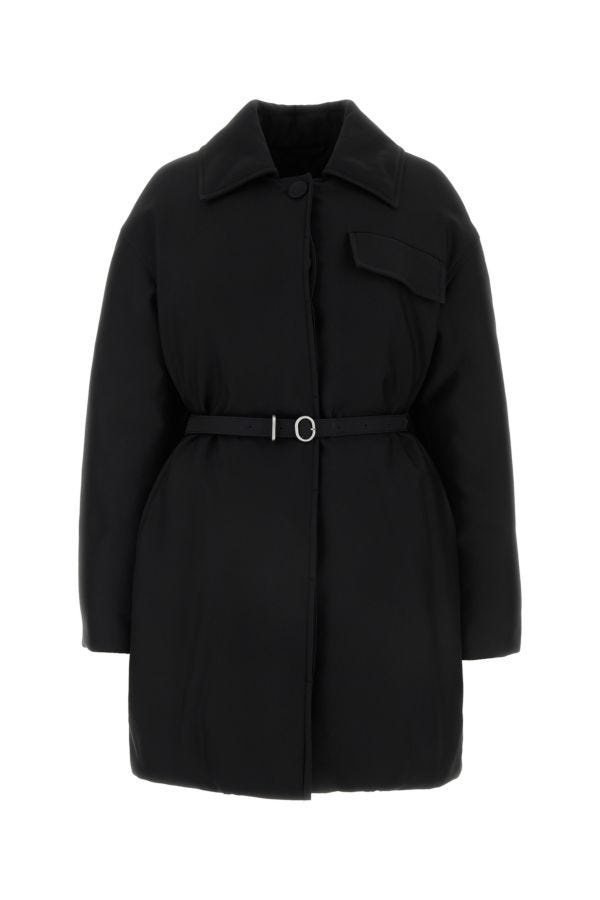 Jil Sander Black gabardine oversize down jacket