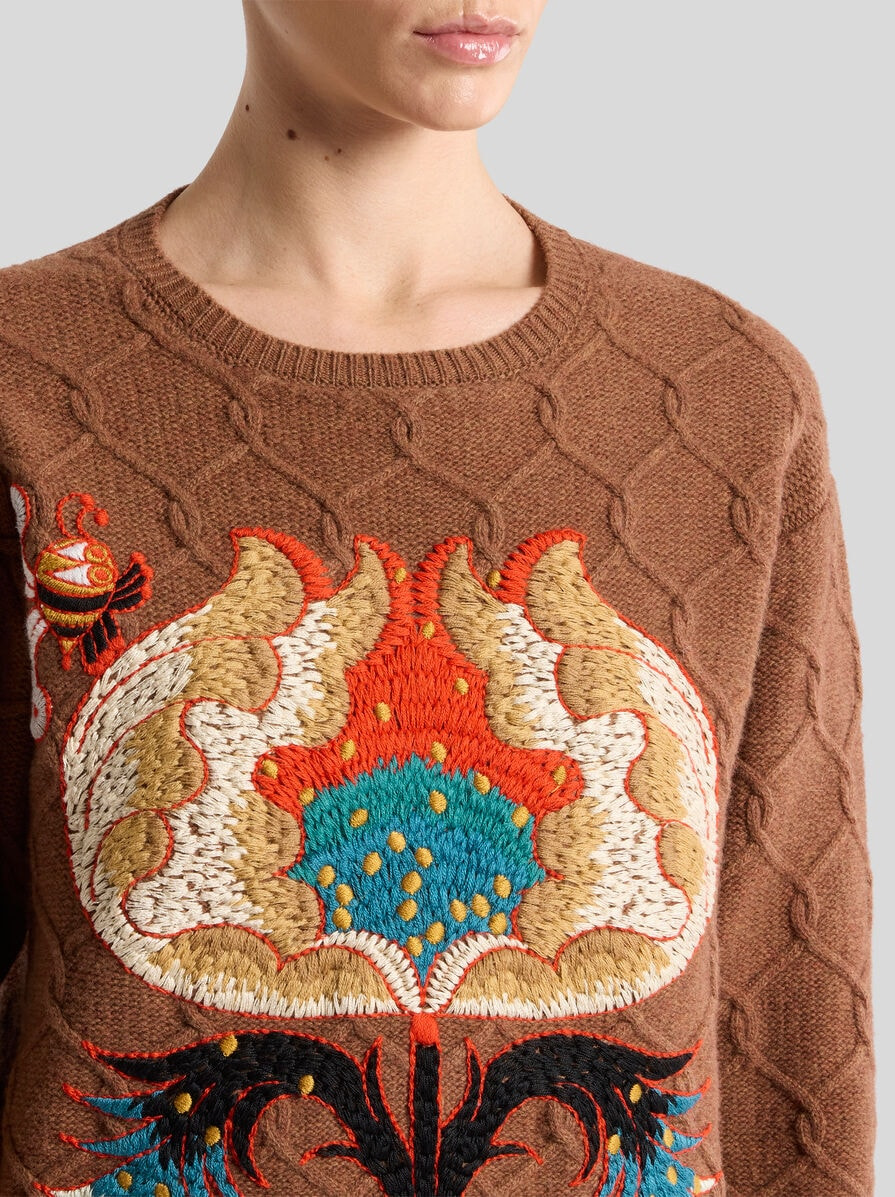 WOOL SWEATER WITH FLORAL EMBROIDERY - 3
