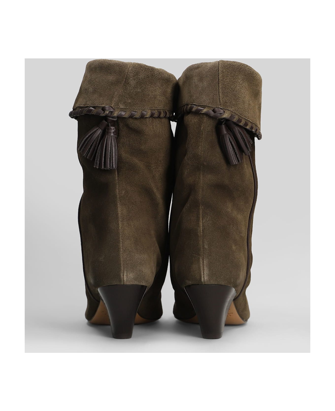 Dalby High Heels Ankle Boots In Khaki Suede - 4