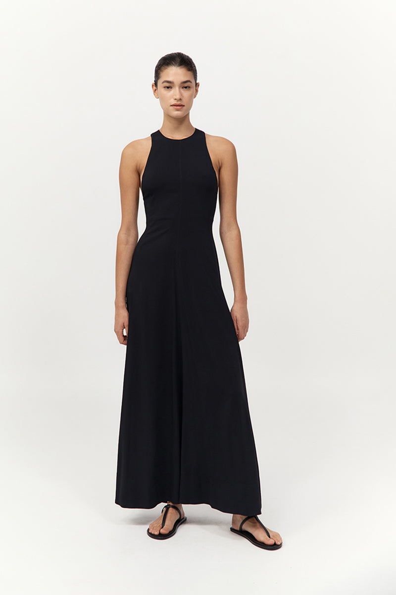 Cut Away Maxi Dress - Black - 5