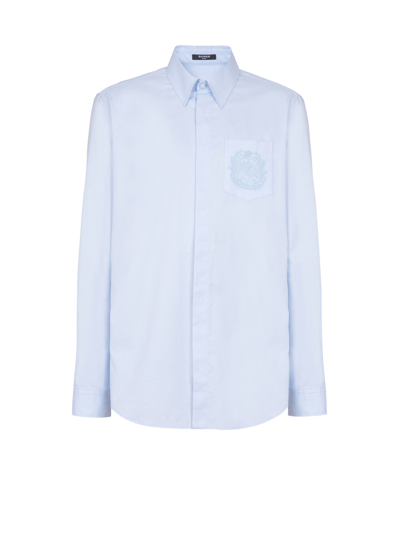 Balmain Écusson embroidered cotton shirt 1