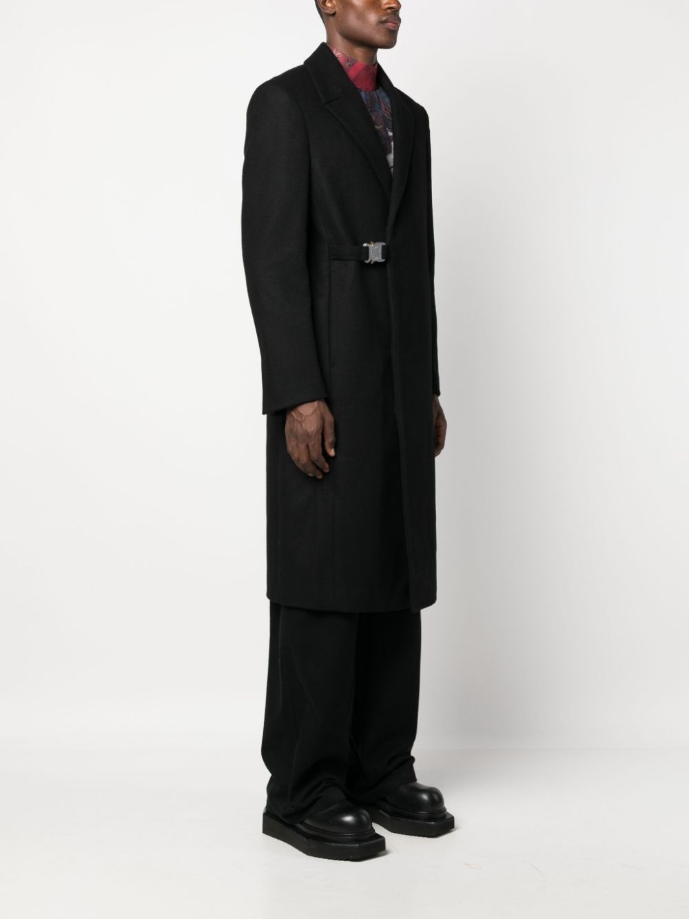 buckled wool-blend coat - 3