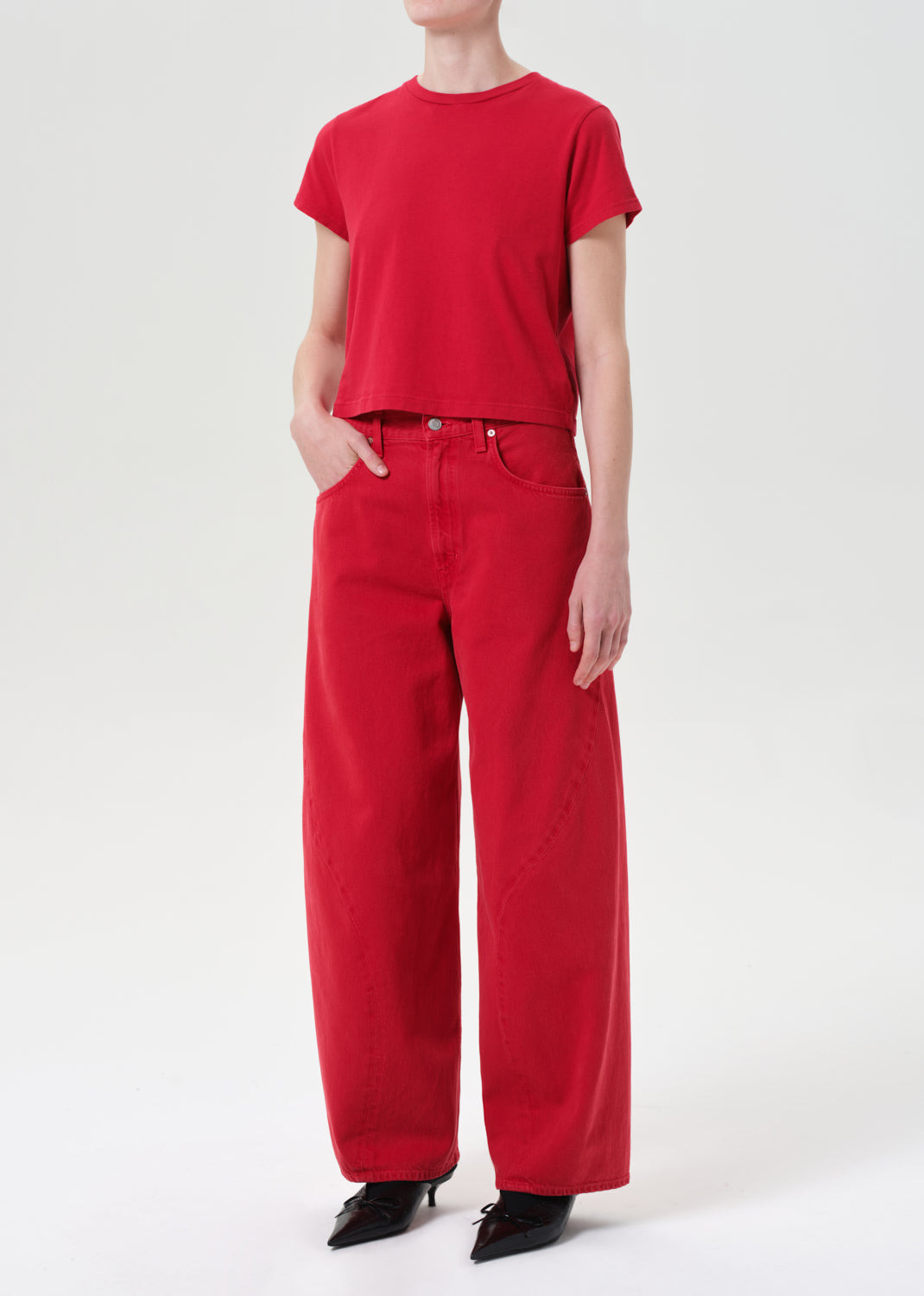 ADINE SHRUNKEN TEE IN TOMATO - 6